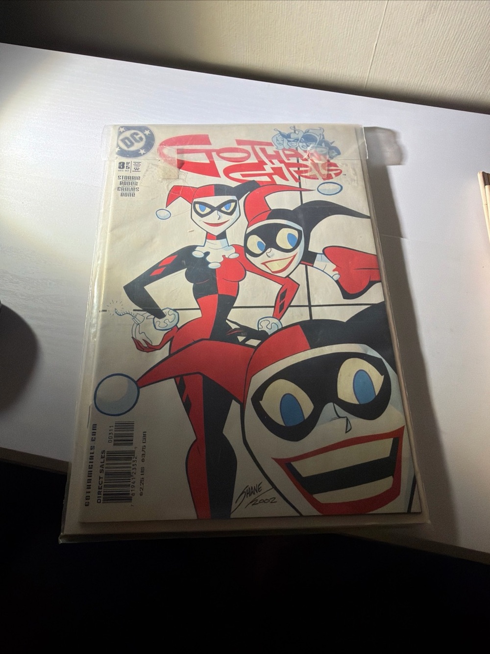 DC Harley Quinn Jester Costume Artwork - Red, Black, White
